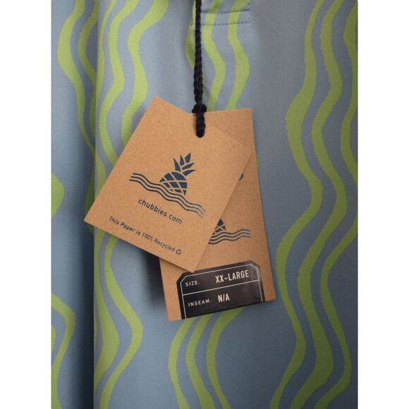 Chubbies Performance Polo 2XL Wavy Daze Blue/Green NWT - Picture 4 of 6